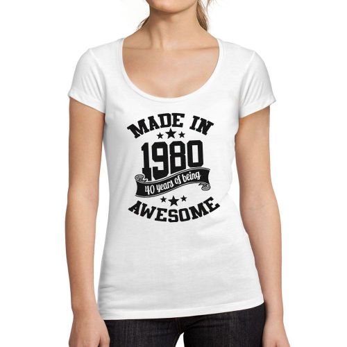 Femme Tee-Shirt Fabriqué En 1980 - Made In 1980 - 44 Ans T-Shirt Graphique Idée Cadeau 44e Anniversaire Vintage Année 1980 Nouveauté