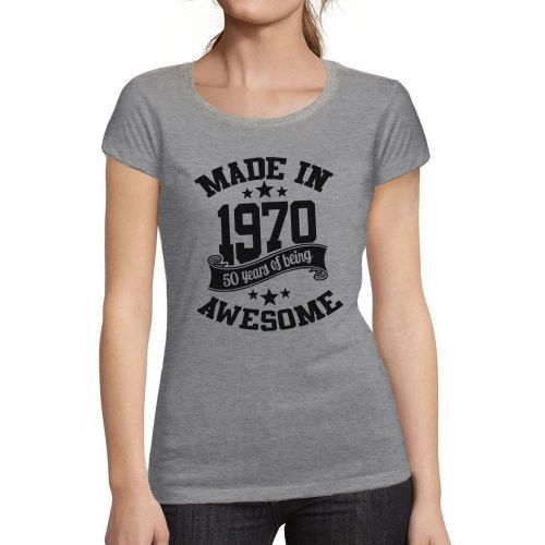 Femme Tee-Shirt Fabriqué En 1970 - Made In 1970 - 54 Ans T-Shirt Graphique Idée Cadeau 54e Anniversaire Vintage Année 1970 Nouveauté