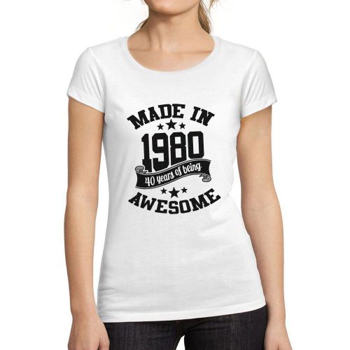Femme Tee-Shirt Fabriqué En 1980 - Made In 1980 - 44 Ans T-Shirt Graphique Idée Cadeau 44e Anniversaire Vintage Année 1980 Nouveauté