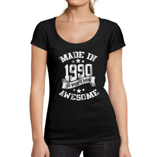 Femme Tee-Shirt Fabriqué En 1990 - Made In 1990 - 34 Ans T-Shirt Graphique Idée Cadeau 34e Anniversaire Vintage Année 1990 Nouveauté