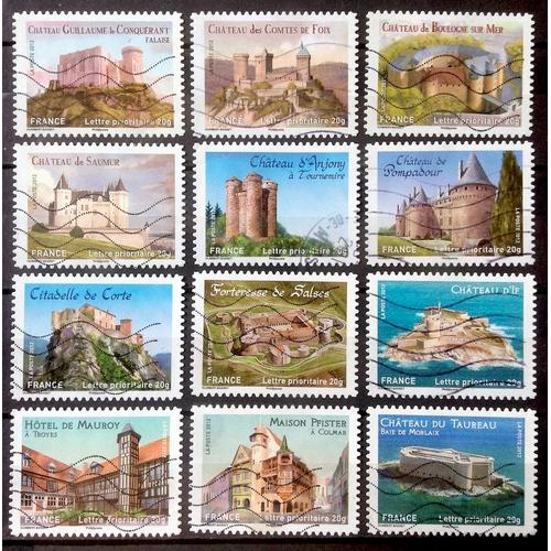 Série Châteaux Et Demeures Historiques De Nos Régions 2012 (1) - Très Jolis N° 714 715 716 717 718 719 720 721 722 723 724 725 Obl - Cote 8,40€ - France Année 2012 - Brn83 - N32580