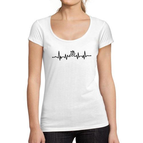 Femme Tee-Shirt Bitcoin Heartbeat Btc Hodl Crypto T-Shirt Graphique Éco-Responsable Vintage Cadeau Nouveauté