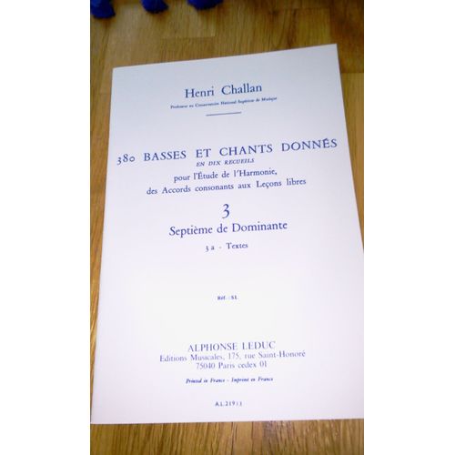 380 Basses Et Chants Donnés/ 3/ Septième De Différentes Espèces/ 3a Textes