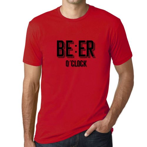 Homme Tee-Shirt Bière À L'heure - Beer O'clock - T-Shirt Graphique Éco-Responsable Vintage Cadeau Nouveauté