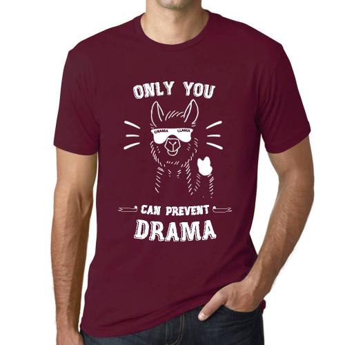 Homme Tee-Shirt Seul Vous Lama Pouvez Empêcher Le Drame - Only You Lama Can Prevent Drama - T-Shirt Graphique Éco-Responsable Vintage Cadeau Nouveauté