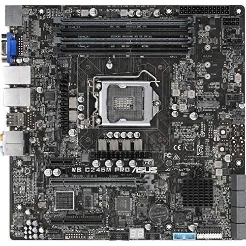 ASUS WS C246M PRO - Carte-mère - micro ATX - LGA1151 Socket - C246 Chipset - USB 3.1 Gen 1, USB 3.1 Gen 2 - 2 x Gigabit LAN - carte graphique embarquée (unité centrale requise) - audio HD (8...