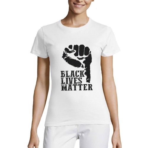 Femme Tee-Shirt Col Rond Les Vies Noires Comptent - Black Lives Matter - T-Shirt Graphique Éco-Responsable Vintage Cadeau Nouveauté