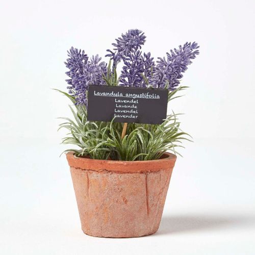 Plante aromatique artificielle en pot, Lavande