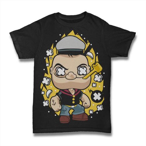 Homme Tee-Shirt Marin Musclé - Dessin Animé Américain - Personnage Animé - Muscular Sailor - American Cartoon - Anime Character - T-Shirt Graphique Éco-Responsable Vintage Cadeau Nouveauté