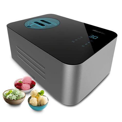 Cecotec Frigo avec Compresseur 1,5 L Gelacy 1500 Touch. 150 W, Machine à faire une crème glacée, Écran tactile, Fenêtre de commande, Moteur amovible, Crème glacée en 30 minutes