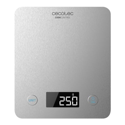 Balance De Cuisine Connectée Cecotec Cookcontrol 10000 5 Kg Lcd - Finissions En Acier Inox, Précision D'1 G, Capacité De 5kg, Écran Lcd, Revêtement Anti-Empreintes, Design Extra-Plat