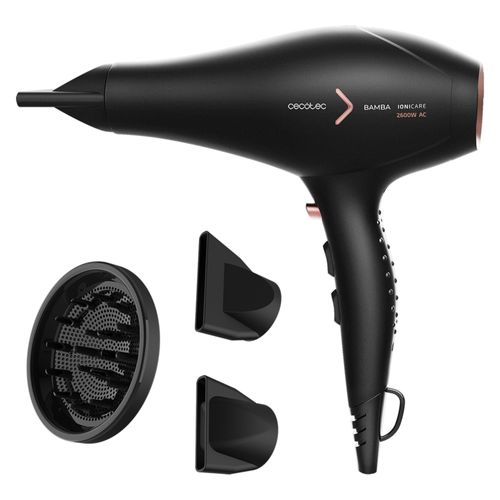 Cecotec Sèche-Cheveux Ionique Bamba Ionicare 5350 Powershine Fire. 2600 W De Puissance, Ions Réels, Deux Buses De Précision, Diffuseur Pour Un Grand Volume, Réglage De Température Et Vitesse