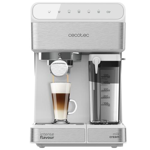 Cecotec Machine à café Semi-automatique Power Instant-ccino 20 Touch Serie Bianca. 20 bars de Pression, 1.4 L, 6 Fonctions, Chauffage par Thermoblock, Contrôle tactile, Réservoir de lait, 1350 W.