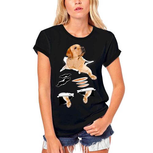 Femme Tee-Shirt Bio Golden Retriever - Chien Mignon Et Drôle - Golden Retriever - Cute Funny Dog - T-Shirt Graphique Éco-Responsable Vintage Cadeau Nouveauté