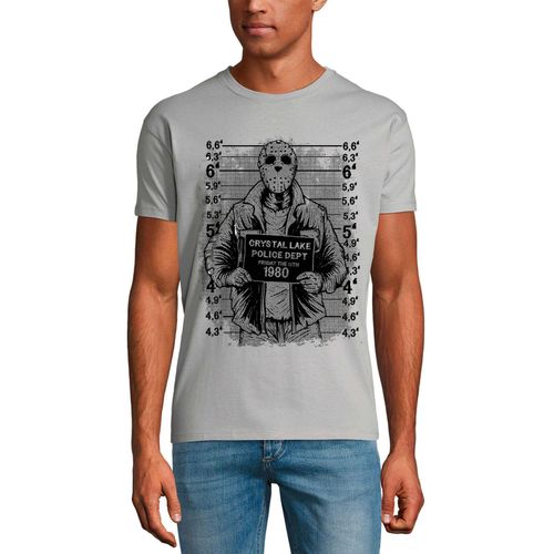 Homme Tee-Shirt - Jason Voorhees Mugshot - Crystal Lake Pd 80s - 80 Ans T-Shirt Graphique Idée Cadeau 80e Anniversaire Vintage Année 1944 Nouveauté