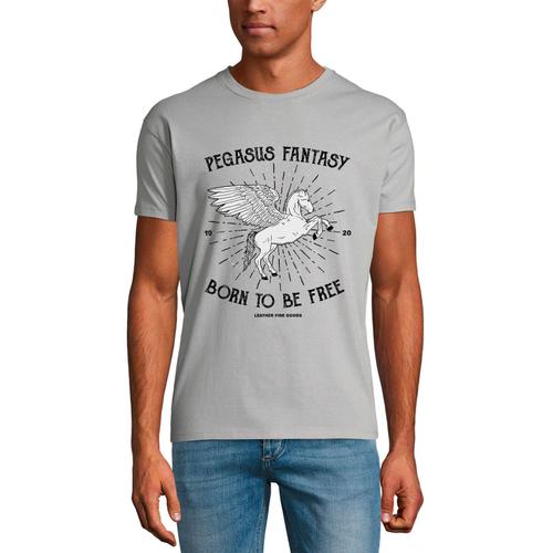 Homme Tee-Shirt Né Pour Être Libre - Pegasus Fantasy - Born To Be Free - Pegasus Fantasy - T-Shirt Graphique Éco-Responsable Vintage Cadeau Nouveauté