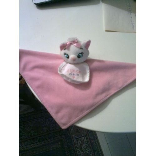 Doudou Souris Rose Et Blanche Carre Velours Rose