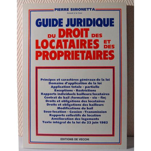 Guide Juridique Du Droit Des Locataires Et Des Propriétaires