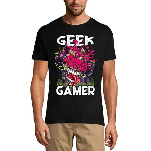 Homme Tee-Shirt Joueur Geek - Geek Gamer - T-Shirt Graphique Éco-Responsable Vintage Cadeau Nouveauté