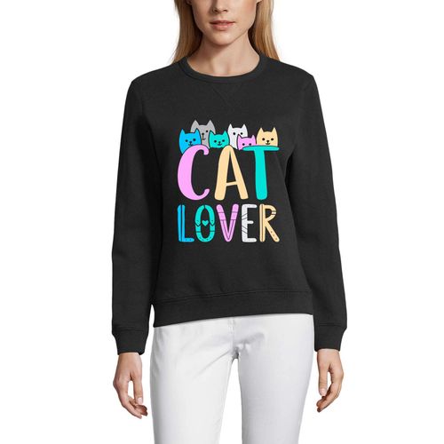 Femme Sweat-Shirt Imprimé Graphique Amoureux Des Chats - Chaton Drôle - Cat Lover - Kitten Funny - Sweatshirt Éco-Responsable Vintage Cadeau Nouveauté