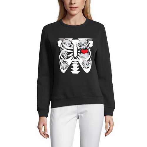 Femme Sweat-Shirt Imprimé Graphique Le Chat Dans Mes Os - Chaton Drôle - Cat In My Bones - Kitten Funny - Sweatshirt Éco-Responsable Vintage Cadeau Nouveauté