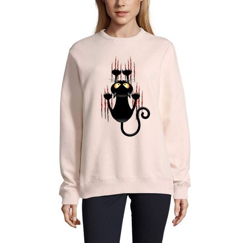Femme Sweat-Shirt Imprimé Graphique Funny Cat - Jeu De Rire De Chaton Mignon - Funny Cat - Cute Kitty Laughing Game - Sweatshirt Éco-Responsable Vintage Cadeau Nouveauté