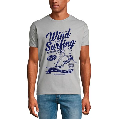 Homme Tee-Shirt Aventure En Planche À Voile - Le Paradis Des Surfeurs - Wind Surfing Adventure - Surfers Paradise - T-Shirt Graphique Éco-Responsable Vintage Cadeau Nouveauté