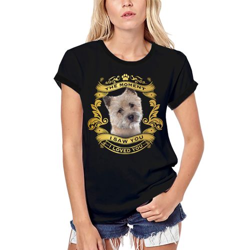 Femme Tee-Shirt Bio Chien Cairn Terrier - Moment I Saw You I Loved You Chiot - Cairn Terrier Dog - Moment I Saw You I Loved You Puppy - T-Shirt Graphique Éco-Responsable Vintage Cadeau Nouveauté