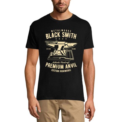 Homme Tee-Shirt Ferronnerie D'art Forgeron - Ferronnerie D'art Sur Mesure Forgeron - Metalworks Black Smith - Custom Ironworks Blacksmith - T-Shirt Graphique Éco-Responsable Vintage Cadeau Nouveauté