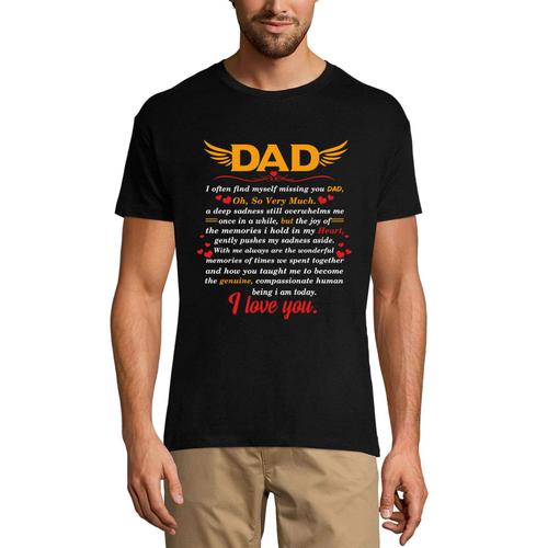 Homme Tee-Shirt Papa Je T'aime - Émotionnel - Dad I Love You - Emotional - T-Shirt Graphique Éco-Responsable Vintage Cadeau Nouveauté