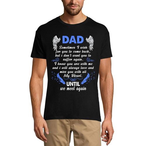 Homme Tee-Shirt Papa Ange Gardien Au Ciel - Fête Des Pères - Amour Famille - Dad Guardian Angel In Heaven - Father's Day - Love Family - T-Shirt Graphique Éco-Responsable Vintage Cadeau Nouveauté