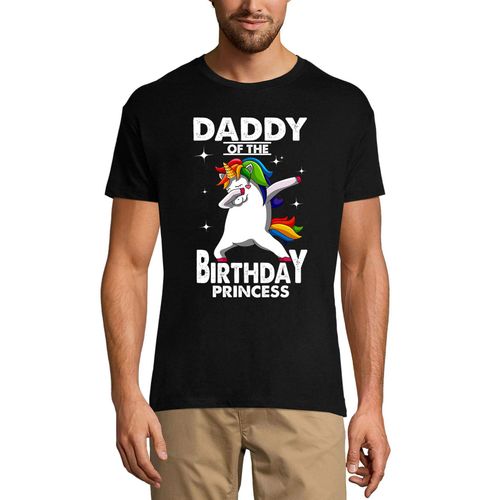 Homme Tee-Shirt Papa De La Princesse De L'anniversaire De La Licorne Dab - Daddy Of The Birthday Princess Unicorn Dab - T-Shirt Graphique Éco-Responsable Vintage Cadeau Nouveauté