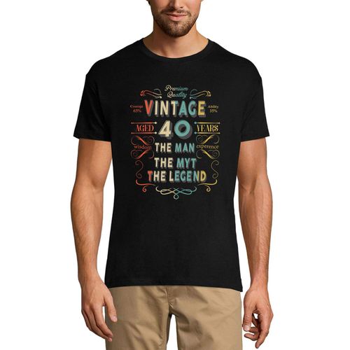 Homme Tee-Shirt Vintage Âgé De 40 Ans - Pour Le 40e - Vintage Aged 40 Years - For 40th - 40 Ans T-Shirt Graphique Idée Cadeau 40e Anniversaire Vintage Année 1984 Nouveauté