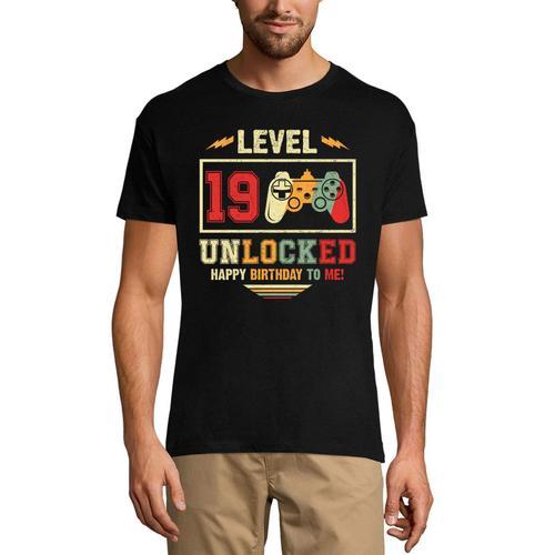 Homme Tee-Shirt Niveau 19 Débloqué - Gamer 19 - Level 19 Unlocked - Gamer 19th - 19 Ans T-Shirt Graphique Idée Cadeau 19e Anniversaire Vintage Année 2005 Nouveauté