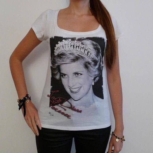 Femme Tee-Shirt Lady Diana T-Shirt Graphique Éco-Responsable Vintage Cadeau Nouveauté