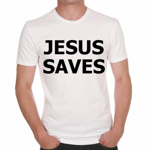 Homme Tee-Shirt Jésus Sauve - Jesus Saves - T-Shirt Graphique Éco-Responsable Vintage Cadeau Nouveauté