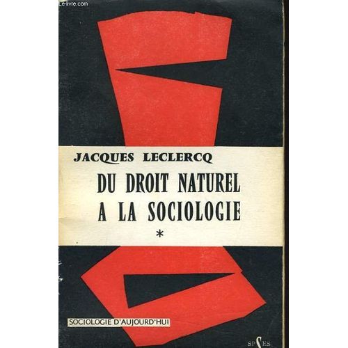 Du Droit Naturel A La Sociologie