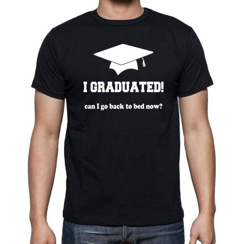 Homme Tee-Shirt J'ai Eu Mon Diplôme ! Je Peux Retourner Me Coucher Maintenant - I Graduated! Can I Go Back To Bed Now - T-Shirt Graphique Éco-Responsable Vintage Cadeau Nouveauté