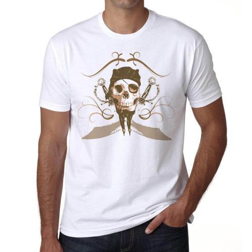 Homme Tee-Shirt Crâne De Pirate Original - Original Pirate Skull - T-Shirt Graphique Éco-Responsable Vintage Cadeau Nouveauté