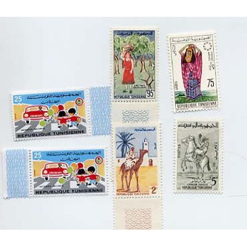 Tunisie - 6 Timbres Neufs Divers