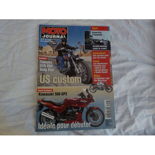 Moto Journal  N° 1250 : Yamaha Xvs 650 Drag Star; Kawasaki 500 Gpz;Retro: La Fabuleuse Saga Des Moto Guzzi