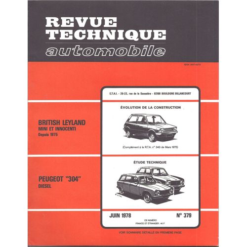 Rta 379 ¿ Peugeot 304 ¿ Evolution British Leyland ¿ Juin 1978