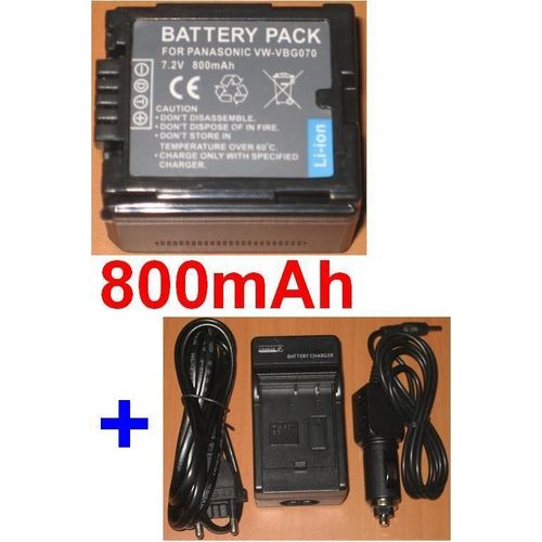 Chargeur + Batterie Pour PANASONIC SDR-H29 SDR-H40 **800mAh**