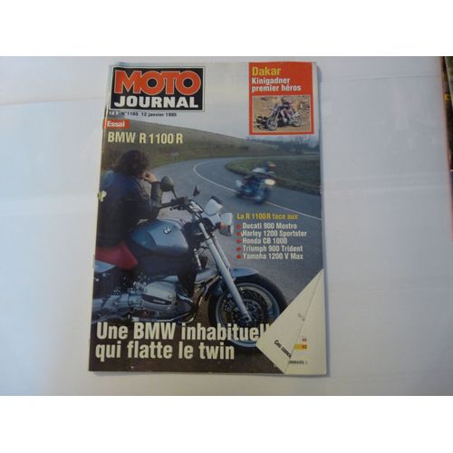 Moto Journal  N° 1165 : Bmw R 1100 R Face Aux Ducati 900 Mostro,Harley 1200 Sportster,Honda Cb 1000,Triumph 900 Trident,Yamaha 1200 V Max