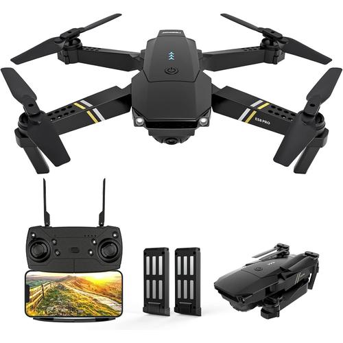 E58 Pro Drone Avec Cam¿¿Ra Hd 1080p, Wifi Fpv Rc Drone Quadricopt¿¿Re Pliable,D¿¿Collage Et Atterrissage ¿¿ Une Touche,2 Batterie,Mode Sans T¿¿Te,Flips 3d,Cadeau Drone Pour Enfants Et D¿¿Butants-G¿¿N¿¿Rique