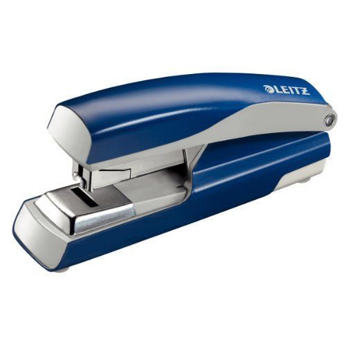 Leitz - Agrafeuse Socle Flat Clinch Pour Agrafes 24/6 Et 26/6 - Capacité 40 Feuilles - Bleu