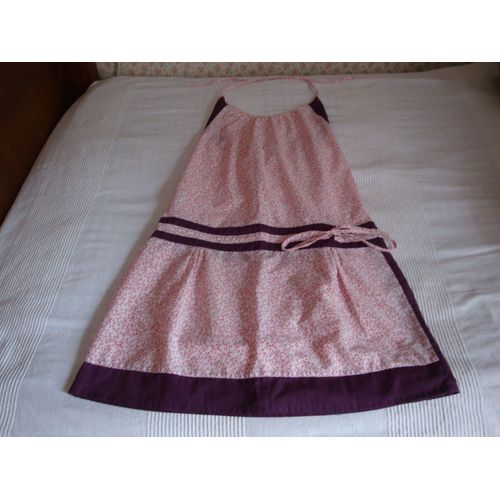 Robe Fille Dos Nu Tissu Coton Imprimé Sumalee Hand Made T. 12/14 Ans
