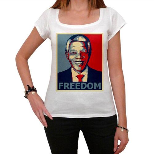 Femme Tee-Shirt Nelson Mandela Liberté - Nelson Mandela Freedom - T-Shirt Graphique Éco-Responsable Vintage Cadeau Nouveauté