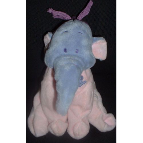 Doudou Éléphant Assis  Gris Pyjama Rose  Disney Nicotoy