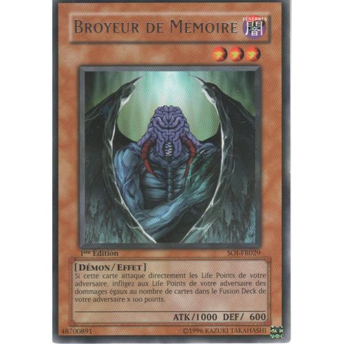 Carte Yu-Gi-Oh! "Broyeur De Mémoire" Rare Soi-Fr029